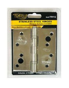 HINGE W/SCREWS & BEARING STEEL 3.5"x3.5"x2.5MM