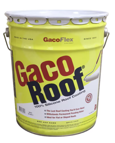Gaco Silicone Roof Coating – White, 5 Gallons