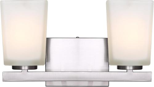 VANITY LTG HARTLEY 2LGT W/FLAT OPAL GLASS