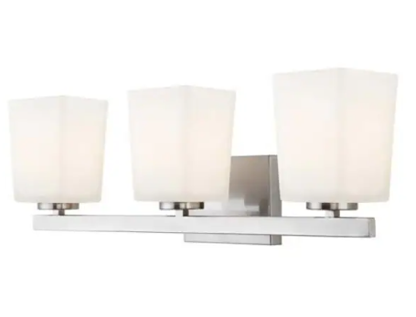 VANITY LTG HARTLEY 4LGT CHR FLAT OPAL GLASS