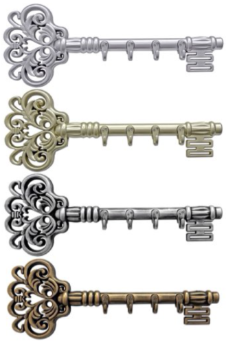 Vintage Key With 4 Hooks, Assorted