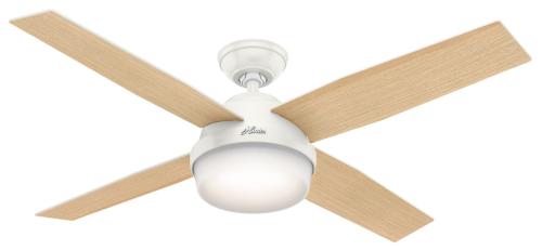 52'' Dempsey Ceiling Fan, Fresh White/Blonde Oak Reversible Blades