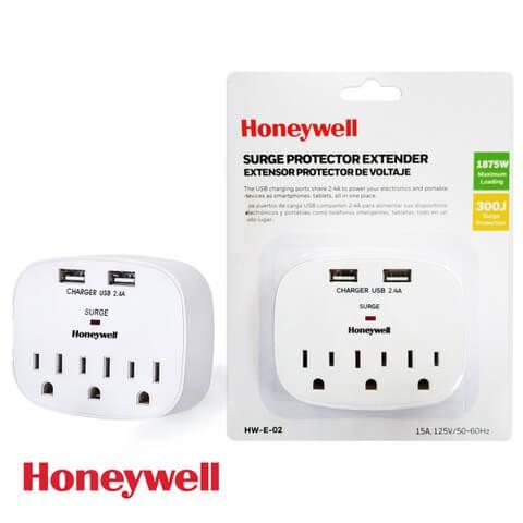 VOLTAGE PROTECTOR 3-OUTLET W/SURGE 300J