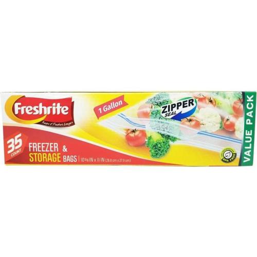 1 Gallon Zipper Freezer Bags, 35 Count
