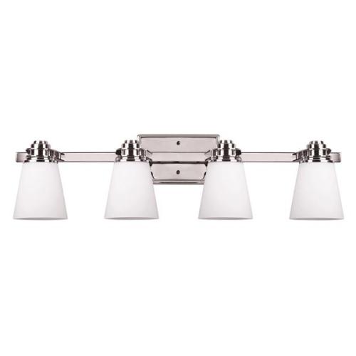VANITY LTG CHATHAM 4LGT CHR FLAT OPAL GLASS