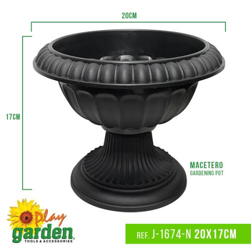 GARDENING POT BLACK 20 X 17