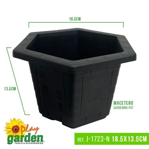 GARDENING POT BLACK 18.5 X 13.5