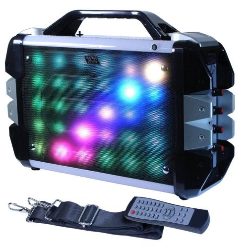 TopTech KIK-6 4-Inch Portable Bluetooth Speaker with LED Lights & TWS Stereo Sound, Black