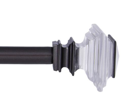 CURTAIN RODS 36-66 FAITH 3/4 GUNMETAL