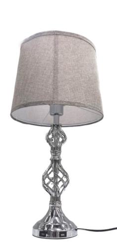LAMP BEDROOM SILVER BEDSIDE 2SET