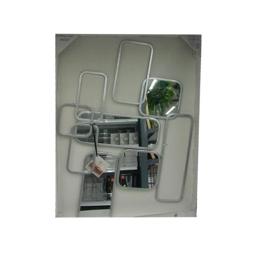 MIRROR BOXY METAL GOLD & SILVER 24"x36"