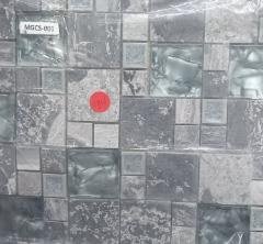 BACKSPLASH GREY/WHT STONE W/GLASS SQR STYLE