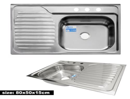 KITCHEN SINK RIGHT 80X50X15CM 0.5MM