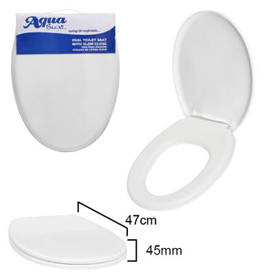 TOILET SEAT OVAL WHITE SLOW CLOSE