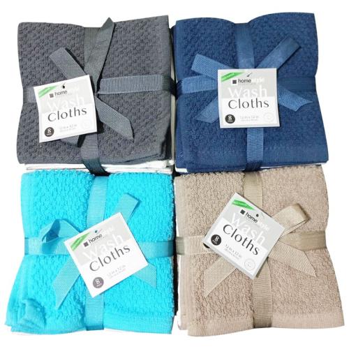 WASH CLOTH ZIGZAG 12X12 8PK