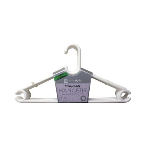 PLASTIC HANGERS 8PK WHITE