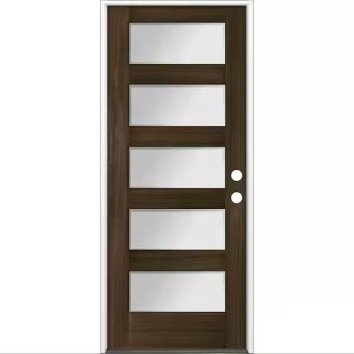 DOOR 36" X 8/0 5 LITE FROSTED HARDWOOD LH