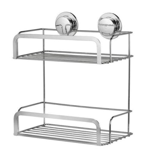 CADDY TWO TIER CORNER BASKET S/S STICK'N'LOCK