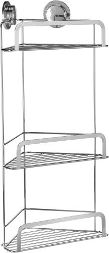 CADDY THREE TIER CORNER BASKET S/S STICK'N'LOCK