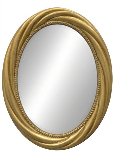 Large Twisted Oval Mirror In Gold