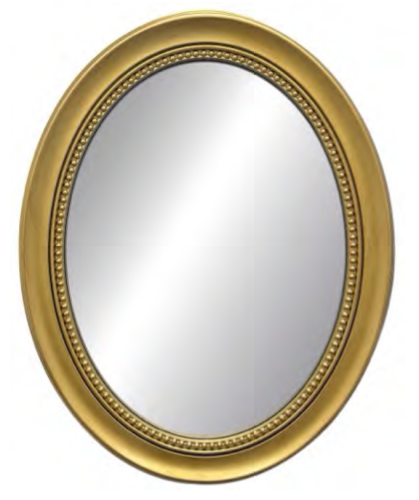 Large Oval Mirror With Inner Bead