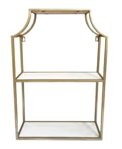 3 SHELVES GOLD DECORATIVE METAL