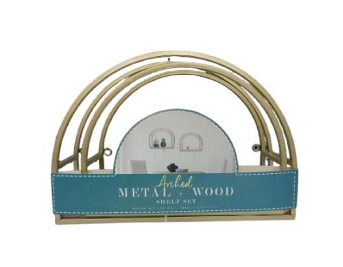 WALL DECOR 2PC SET NESTED DOME SHELVES