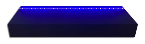 Black MDF Floating Shelf With Blue LED Strip, 24"X2"X6"