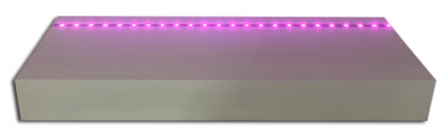 White MDF Floating Shelf With Pink LED Strip, 24"X2"X6"