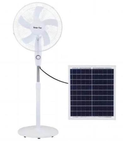 16'' White Solar Stand Fan