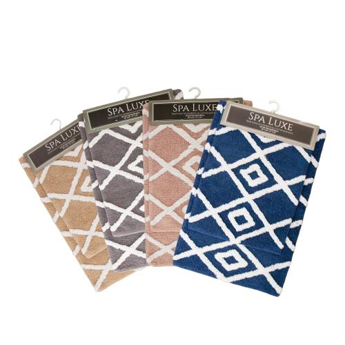 BATH RUGS SPA LUXE 2PCSET CRISSCROSS