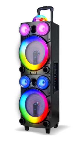 RCA Dual 8-Inch Bluetooth Speaker with LED Lights