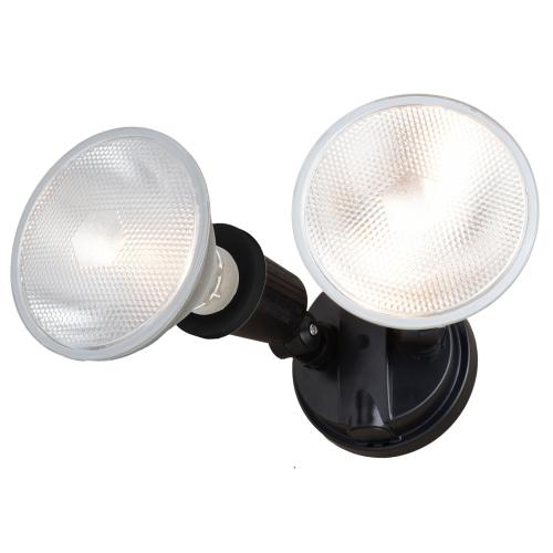 OUTDOOR 2LIGHT BLK SECURITY FLOOD WALL SWITCH CONTROLLED