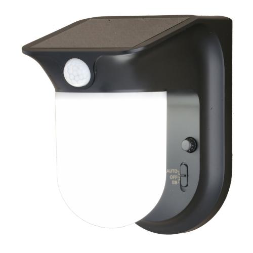 OUTDOOR MOTION SENSOR SOLAR LED BLK WALL JAR 4.5"