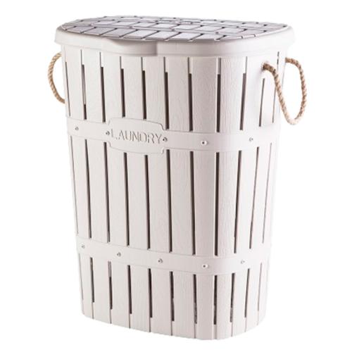HAMPER LAUNDRY BASKET W/ROPE HANDLES BROWN