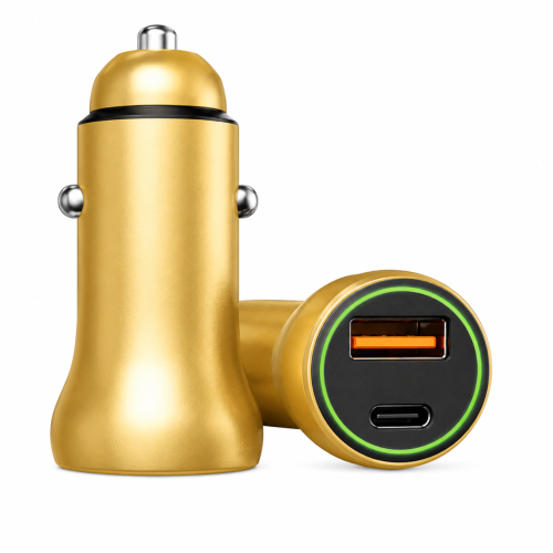 USB Type C Car Charger, Gold