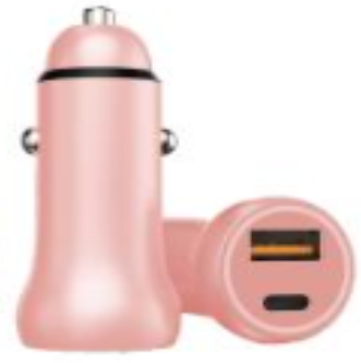 USB Type C Car Charger, Rose Gold
