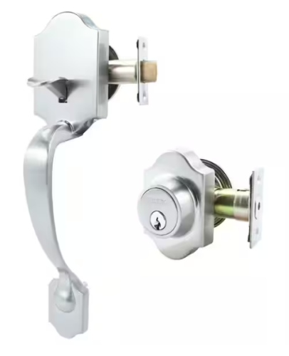 Toledo Single Cylinder Satin Nickel Door Handleset