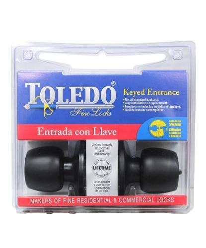 Toledo Exterior Knobset, Matte Black