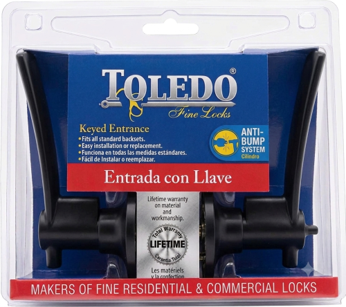 Toledo Exterior Lever Set, Iron, Black