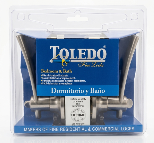 Toledo Interior Lever Set, Satin Nickel