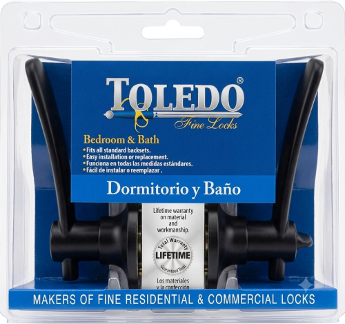 Toledo Interior Lever Set, Black 