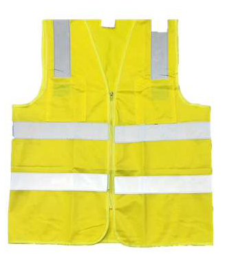VEST SAFETY YELLOW W/POCKETS & ZIPPER LARGE