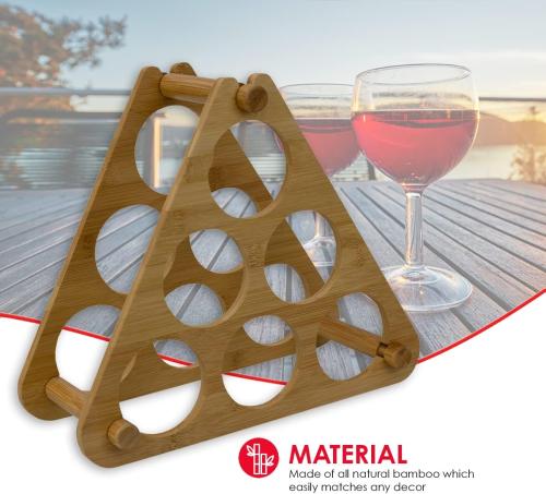 9-SLOT BAMBOO WINE RACK