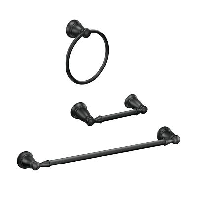 Moen Banbury Matte Black 3 Piece Bath Accessory Kit