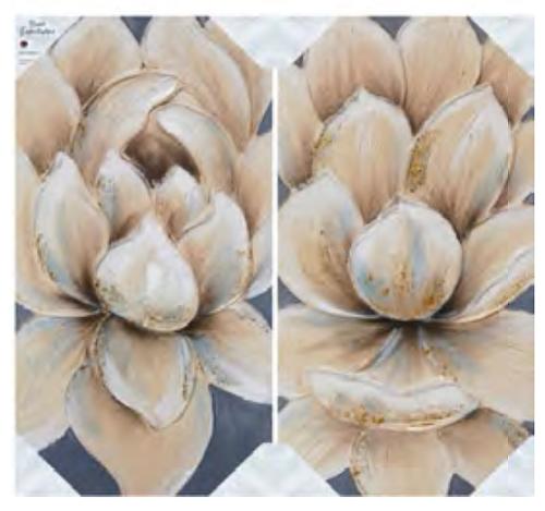 CANVAS FOCUSED VENUS 2PC HAND EMBEL 12"x24"