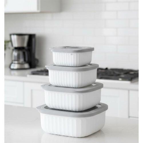 Set Of 4 Square Food Containers With Vent