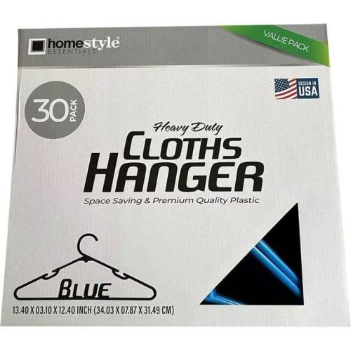 Heavy Duty Blue Cloths Hangers, 30 Pack