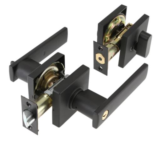 DEADBOLT/LEVERSET DOUBLE CYLINDER MATTE BLACK