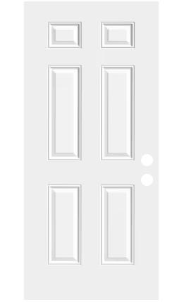 DOOR 32" STEEL 6 PANEL 2 BORE SLAB